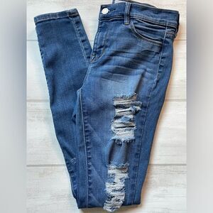 Hollister 3R w26 L28 Curvy High Rise Jean Legging Distresed denim Jeggings